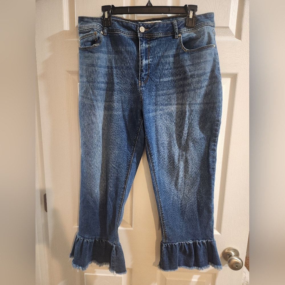 Cato High Rise Ankle Ruffle pants size 16